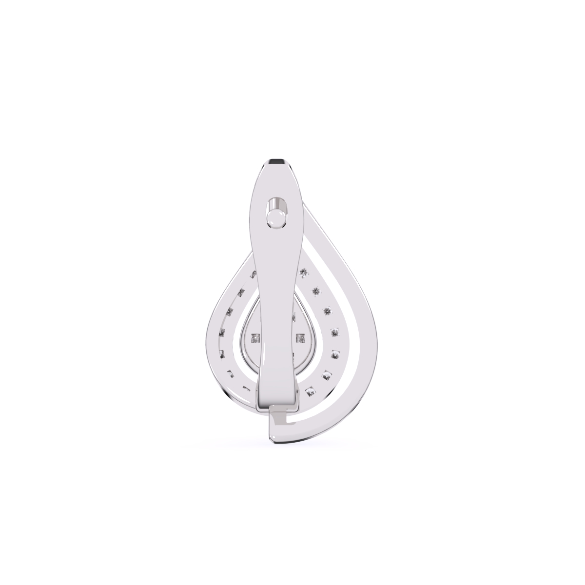 Dazzling Pear Shaped Halo Diamond Hoop Earrings
